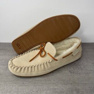 COACH Suede Shearling Moccasin - Sand- CC743 Men's Size 10.5